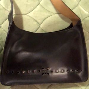Black Faux Leather Tote